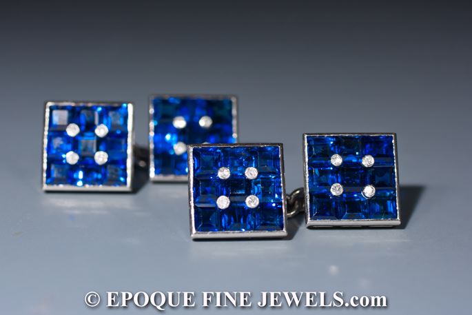 A beautiful pair of sapphire and diamond cufflinks | MasterArt